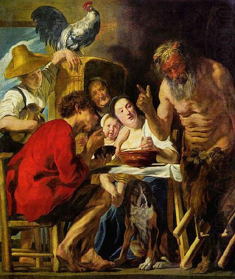 Jacob Jordaens The Satyr and the Peasant oil painting picture